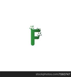 Letter F logo design frog footprints concept icon illustration