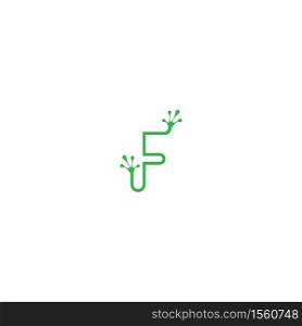 Letter F logo design frog footprints concept icon illustration