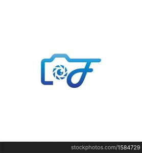 Letter F logo of the photography is combined with the camera icon template