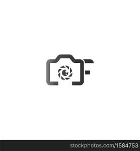 Letter F logo of the photography is combined with the camera icon template