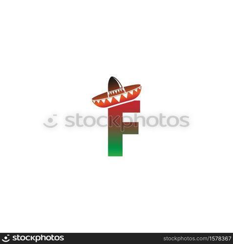 Letter F Mexican hat concept design illustration