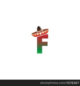 Letter F Mexican hat concept design illustration