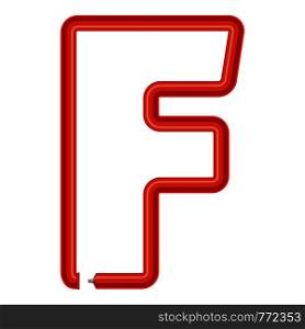 Letter f plastic tube icon. Cartoon illustration of letter f plastic tube vector icon for web. Letter f plastic tube icon, cartoon style