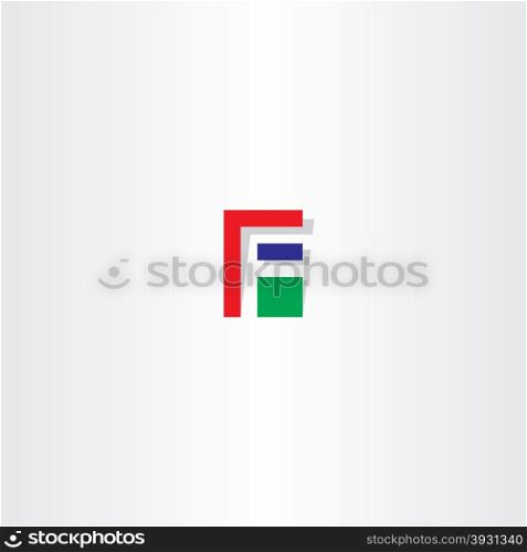 letter f red green blue icon logo