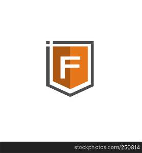 Letter F Shield logo abstract tech style logo, created shield with letter F line elements, shield abstract geometric style