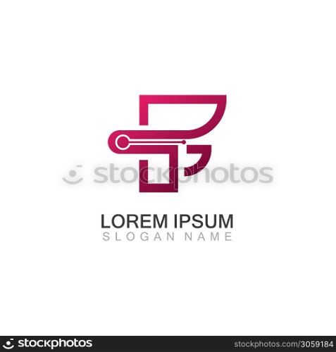 Letter F technology Logo Concept. Creative and Elegant Logo design Template