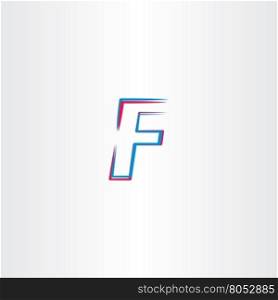 letter f vector icon symbol blue red