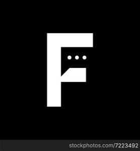 Letter F with chat logo template vector icon design