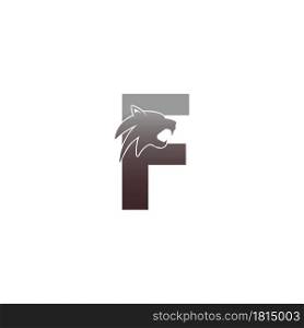Letter F with panther head icon logo vector template