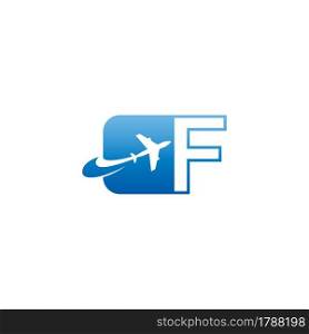 Letter F with plane logo icon design vector illustration