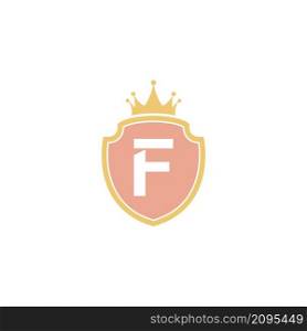 Letter F with shield icon logo design illustration vector