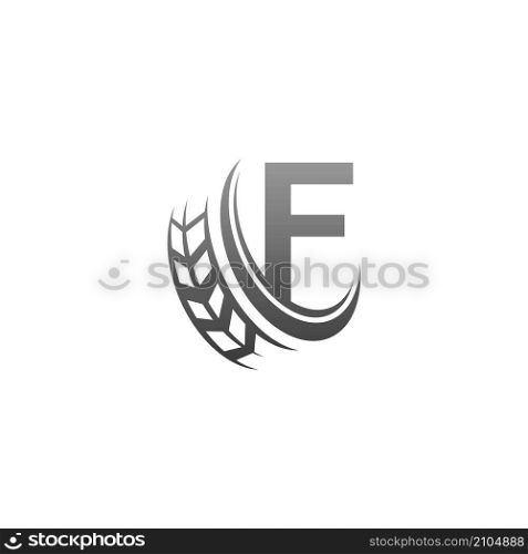 Letter F with trailing wheel icon design template illustration vector