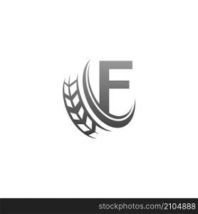 Letter F with trailing wheel icon design template illustration vector