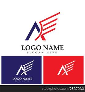 letter Falcon Wing Logo Template
