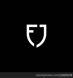 Letter FJ shield logo icon design template elements - Vector