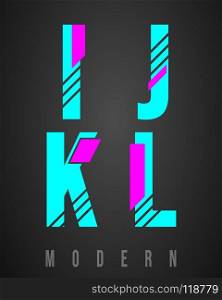 Letter font modern design. Set of letters I, J, K, L logo or icon. Vector illustration.. Letter font modern design. Letter font modern design