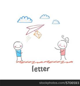 letter. Fun cartoon style illustration. The situation of life.