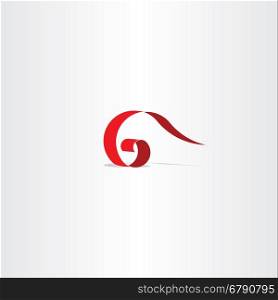 letter g 6 icon vector red logo symbol