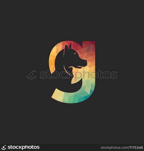 Letter G and Dog head vector logo design. Pet care logo design. Pet icon vector. Pet love logo design.