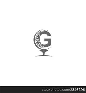Letter G and golf ball icon logo design illustration
