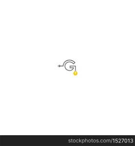 Letter G and lamp, bulp logotype combination design concept