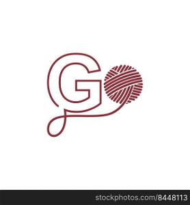 Letter G and skein of yarn icon design illustration vector