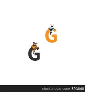 Letter G bee icon  creative design logo illustration
