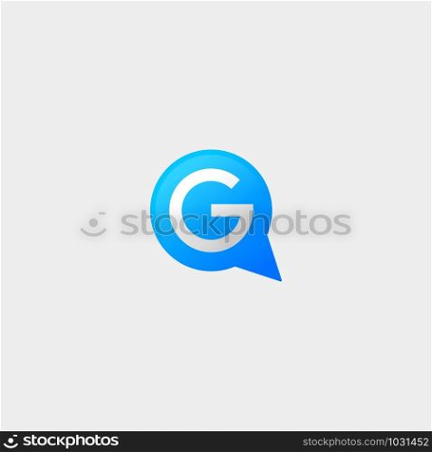 Letter G Chat Logo Template Vector Design Message Icon. Letter G Chat Logo Template Vector Design
