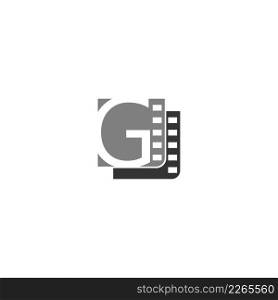 Letter G icon in film strip illustration template vector