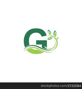 Letter G Icon with floral logo design template illustration vector