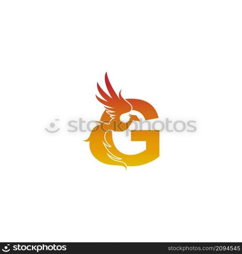 Letter G icon with phoenix logo design template illustration