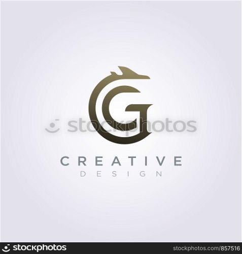 Letter G J with Airplane Vector Illustration Design Clipart Symbol Logo Template.