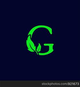 letter g leaf nature, eco green logo template vector illustration. letter g leaf nature, eco green logo template vector isolated