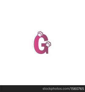 Letter G logo design Dog footprints concept icon illustration