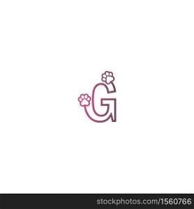 Letter G logo design Dog footprints concept icon illustration