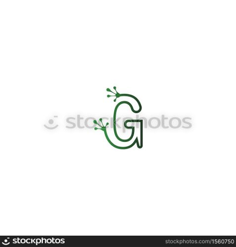 Letter G logo design frog footprints concept icon illustration