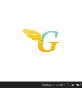 Letter G logo icon illustration with wings vector