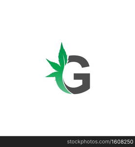 Letter G logo icon with cannabis leaf design vector illustration