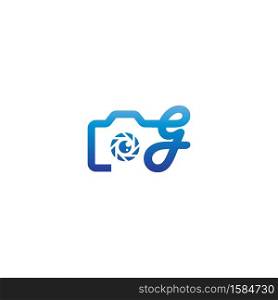 Letter G logo of the photography is combined with the camera icon template