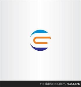 letter g logo orange blue icon vector