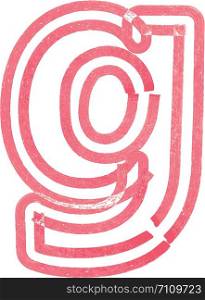 letter g lowercase vector illustration