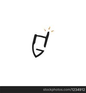 Letter G Pencil Creative And Symbolic Logo Design Illustration. Education Logo.