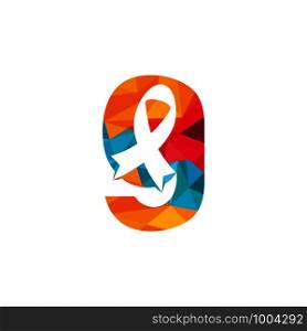 Letter G Pink ribbon vector logo design. Breast cancer awareness symbol. October is month of Breast Cancer Awareness in the world.