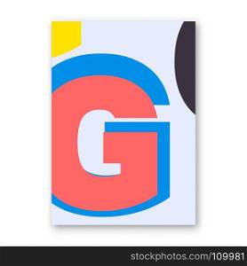 Letter G poster. Letter G poster. Cover for magazine, printing products, flyer, presentation, brochure or booklet. Vector illustration