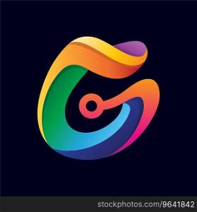 Letter g technology colorful 3d logo illust Vector Image