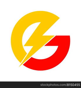 letter G thunder logo vector illustration design