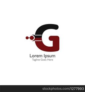 Letter G with Antom Creative logo or symbol template design