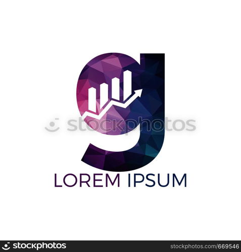 Letter G with arrow initial name business logo design. Growth creative symbol concept. Increase, bank profit, grow up arrow abstract business logo. Stock finance market, progress line, graph chart icon.