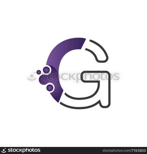 Letter G with circle concept logo or symbol creative design template