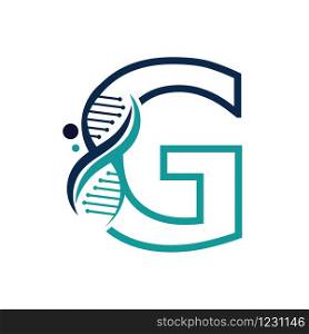 Letter G with DNA logo or symbol Template design vector